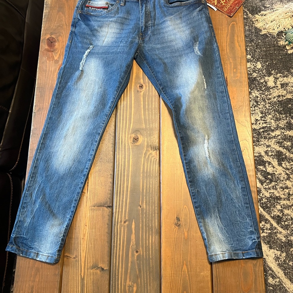 Men's Blue Distressed Jeans